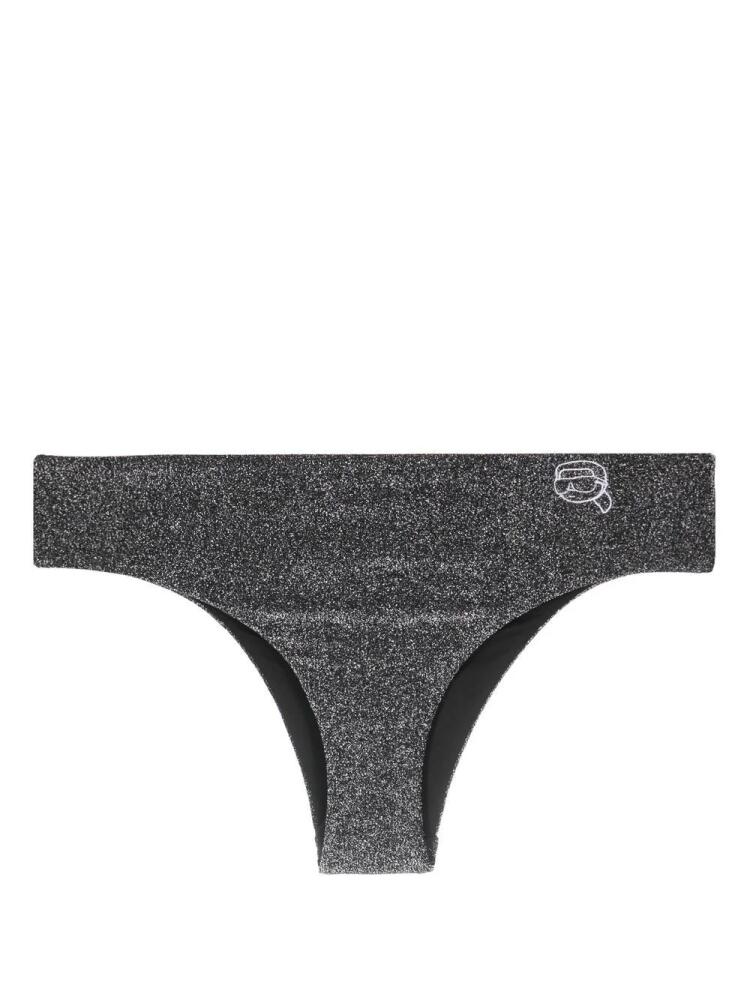 Karl Lagerfeld Ikonik 2.0 lurex bikini-bottom - Grey Cover