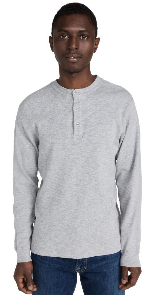 Reigning Champ Slub Long Sleeve Henley Tee Heather Grey Cover