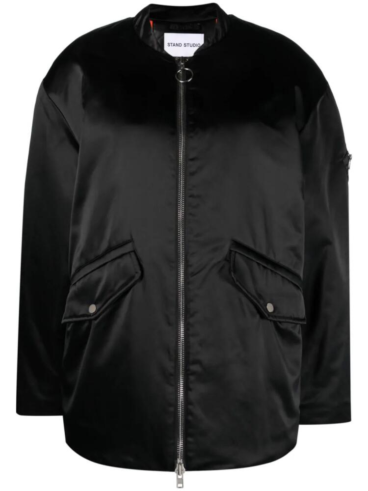 STAND STUDIO Prim satin bomber jacket - Black Cover