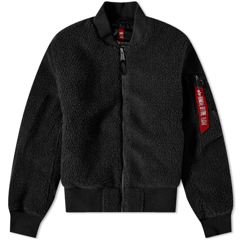 Alpha Industries Men's MA-1 Teddy Fleece Jacket in Black Cover