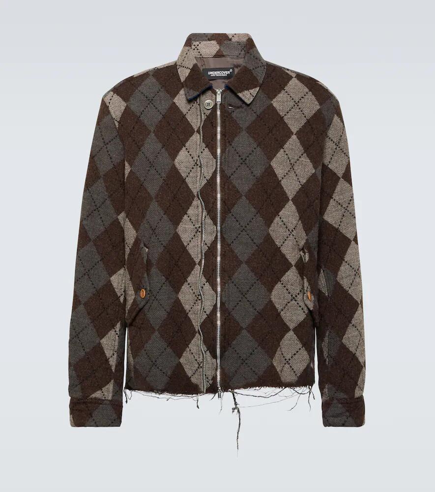 Undercover Argyle wool-blend blouson jacket Cover