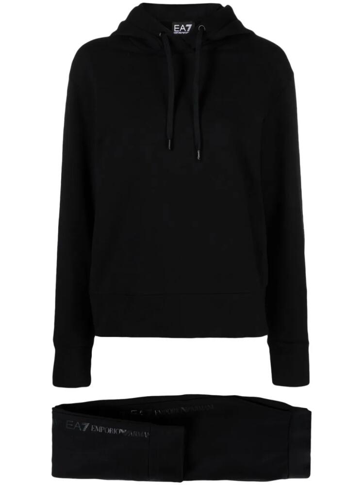 Ea7 Emporio Armani logo-print tonal tracksuit - Black Cover