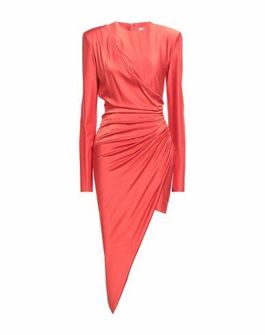 Alexandre Vauthier Woman Midi dress Tomato red Viscose, Elastane Cover