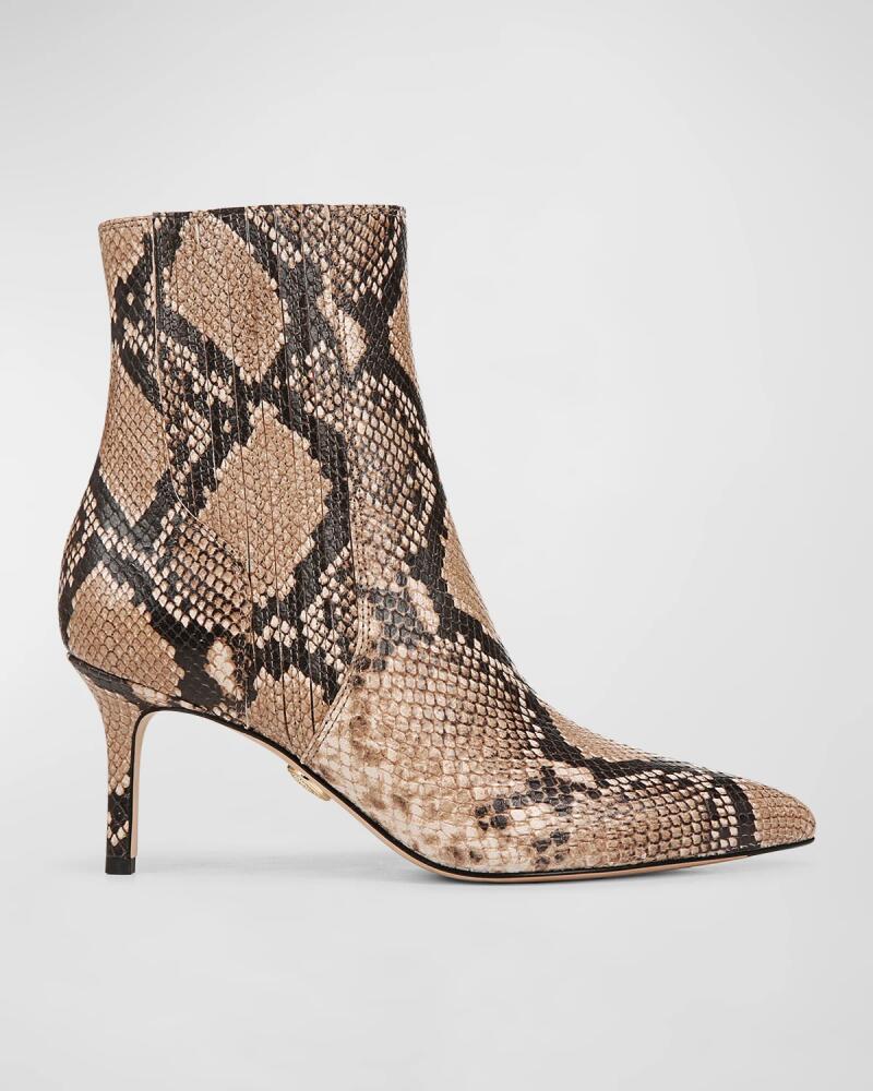 Veronica Beard Lisa Snake-Embossed Stiletto Booties Cover