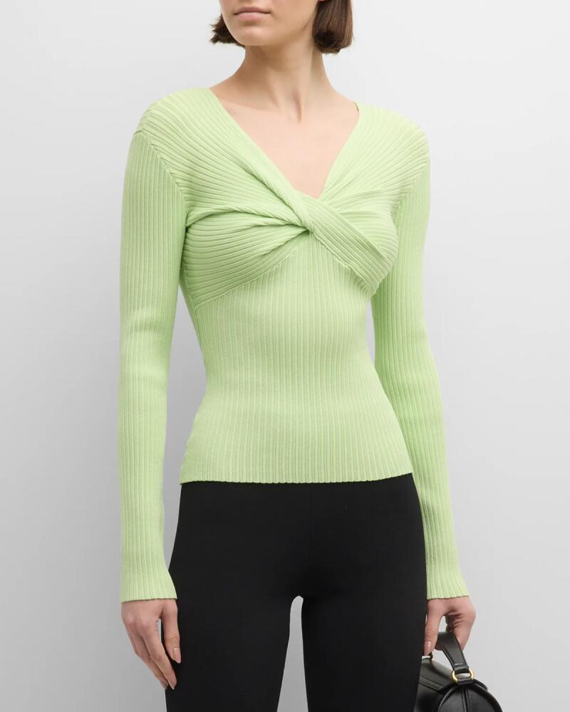 Emporio Armani Ribbed Twist-Front Sweater Cover