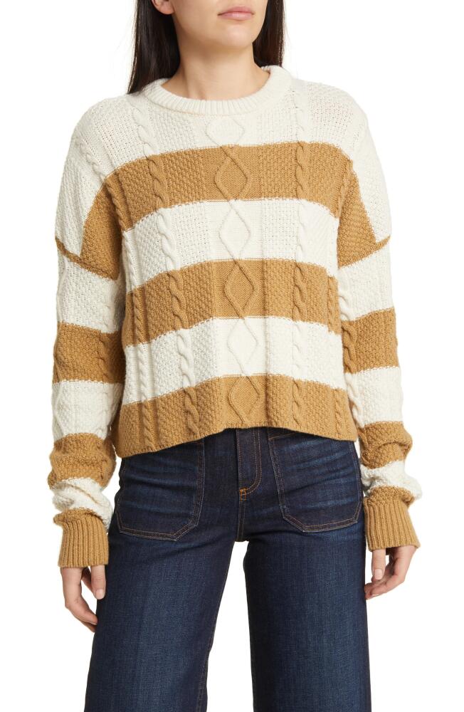 ASKK NY Stripe Crewneck Sweater in Camel Stripe Cover