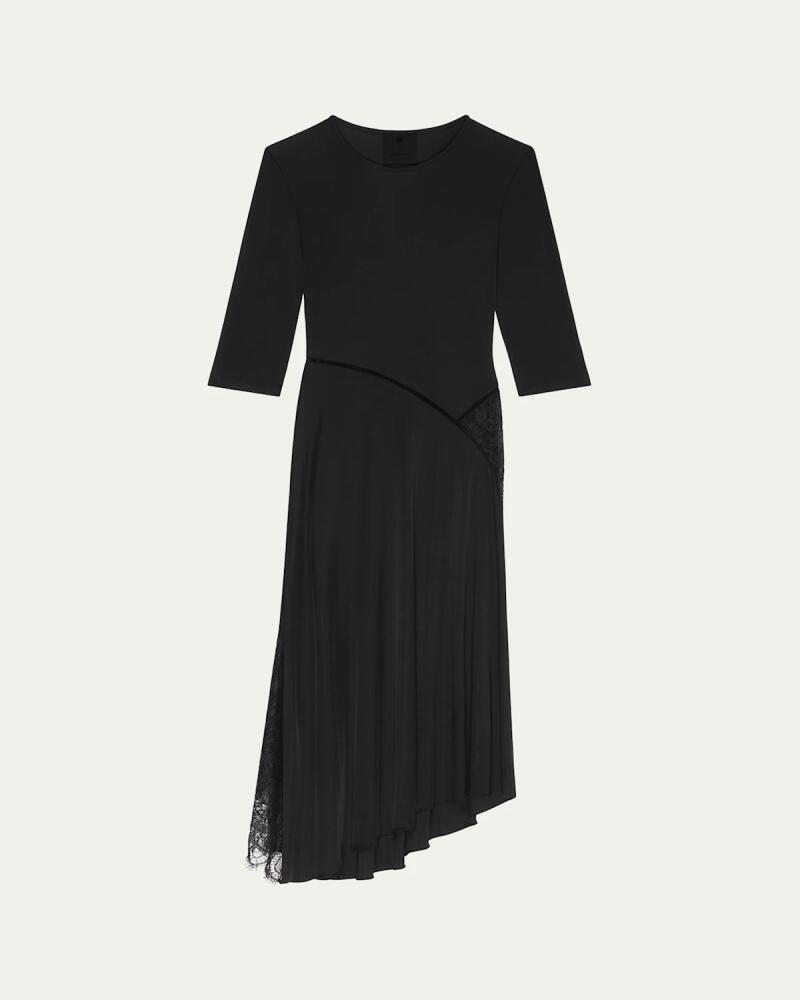 Givenchy Lace-Insert Asymmetric Midi Dress Cover