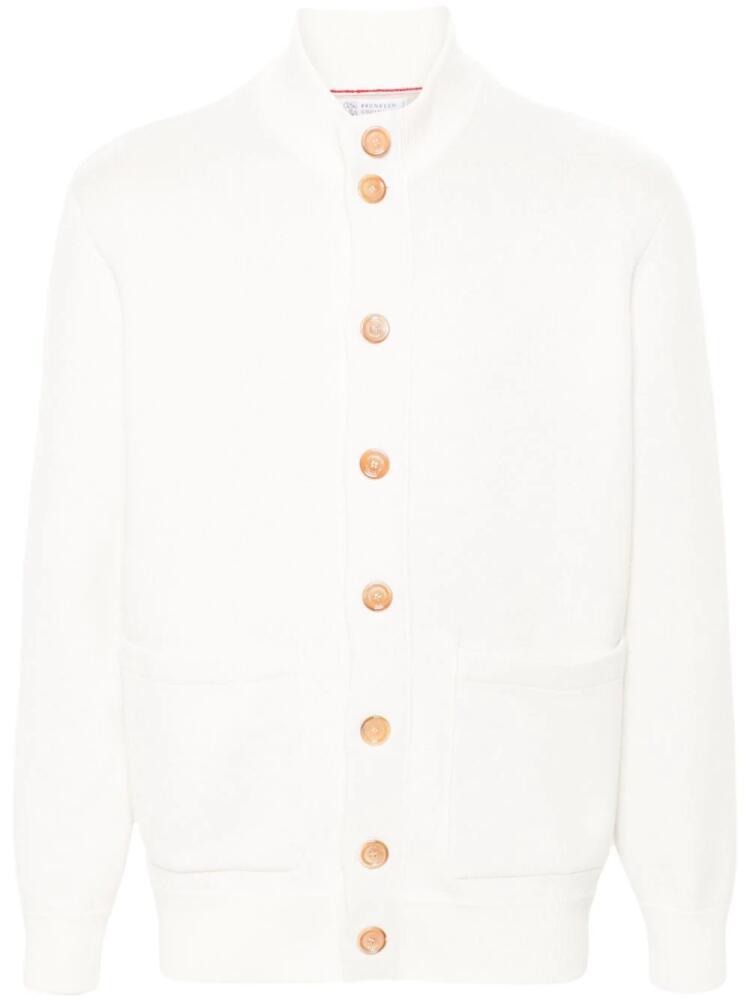 Brunello Cucinelli ribbed-knit cardigan - White Cover