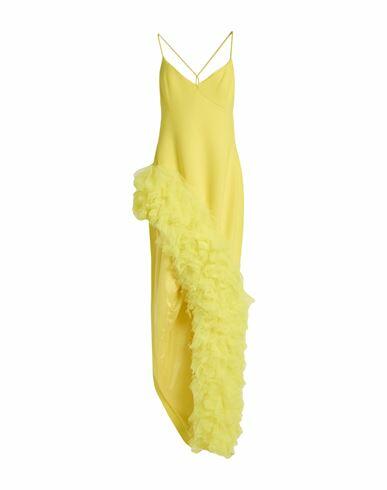 David Koma Woman Mini dress Yellow Virgin Wool, Polyamide Cover