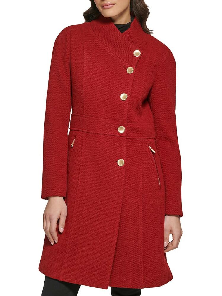 Guess Women's Textured Coat - Red Cover