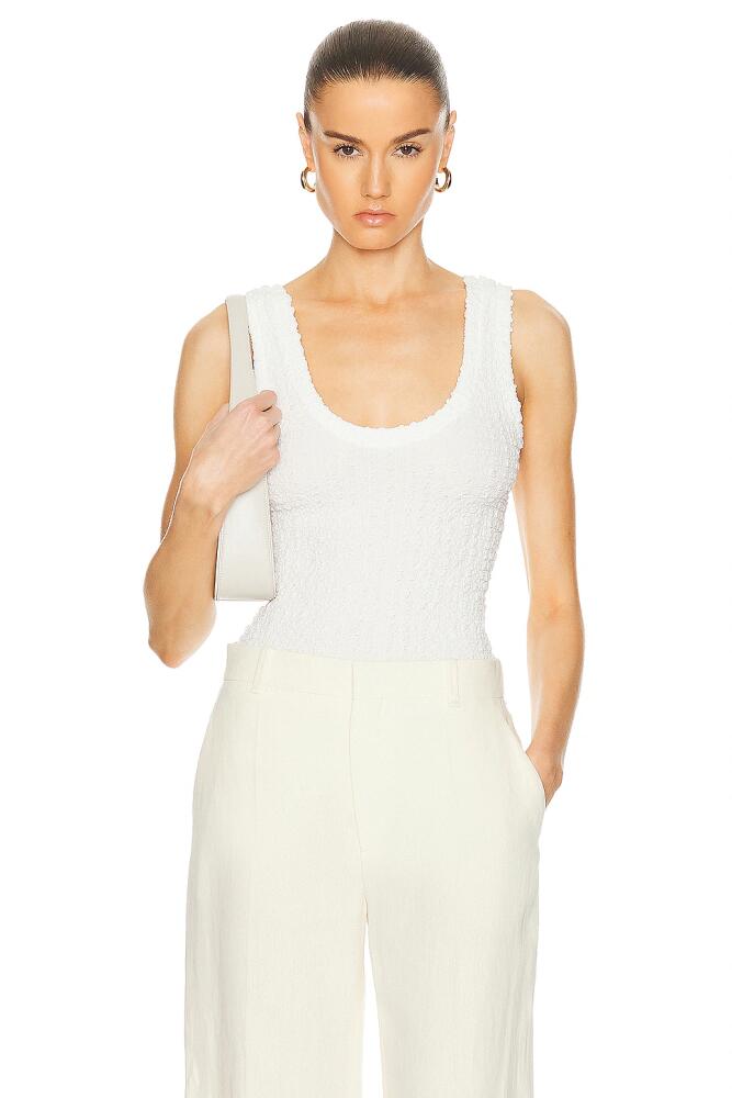 Enza Costa Puckered Tank Top in White Cover