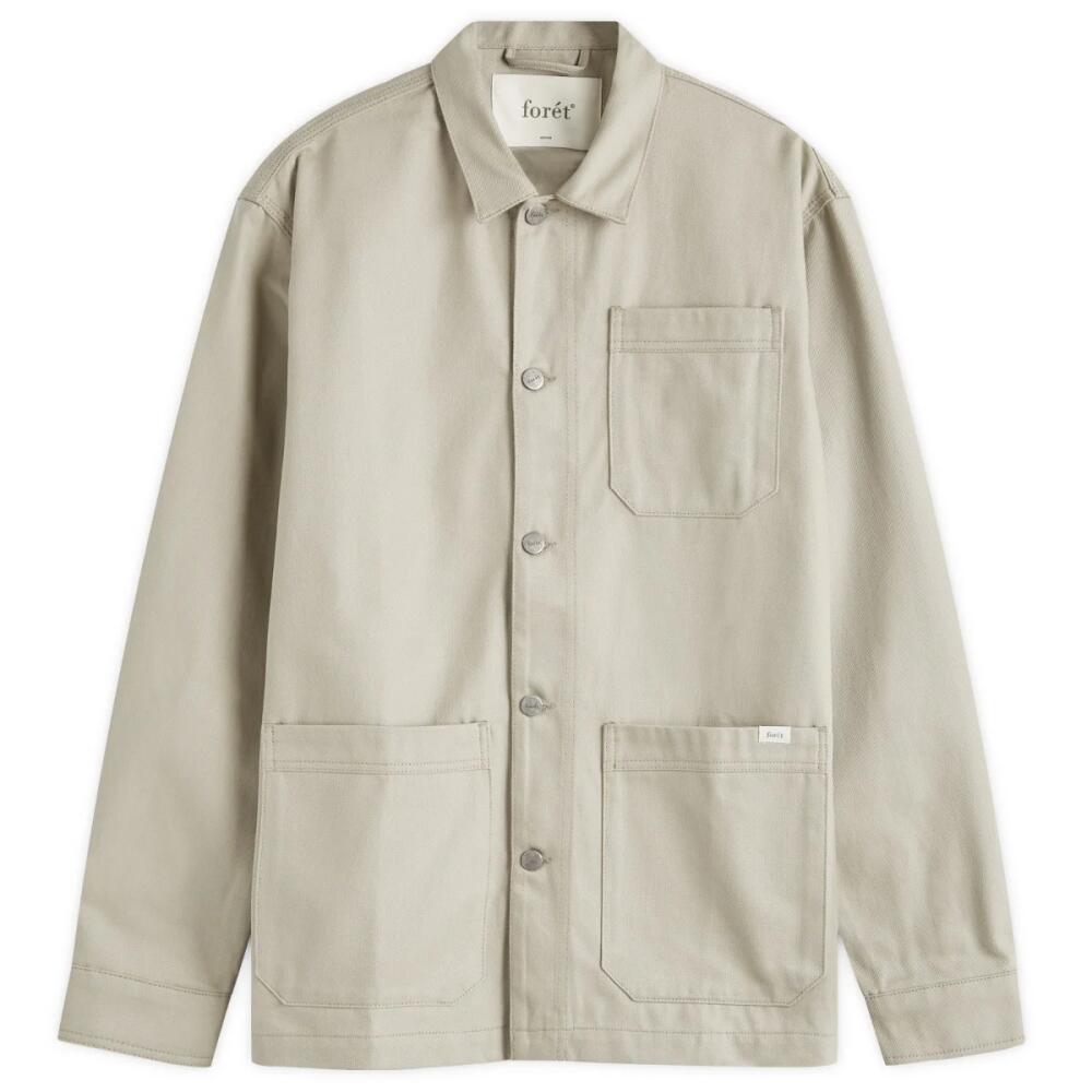 Foret Men's Rowan Logo Overshirt in Vintage Khaki Cover