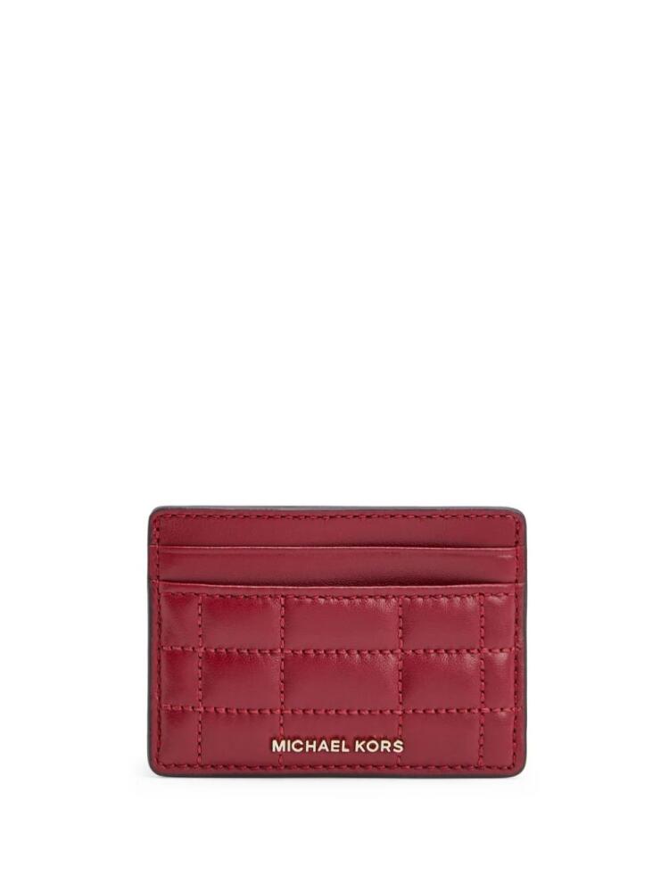 Michael Kors logo-lettering card holder - Red Cover