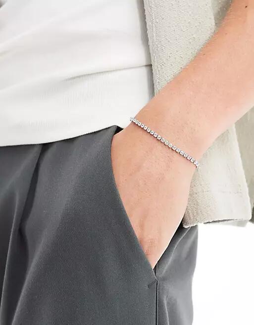 ASOS DESIGN stainless steel tennis bracelet in silver tone Cover