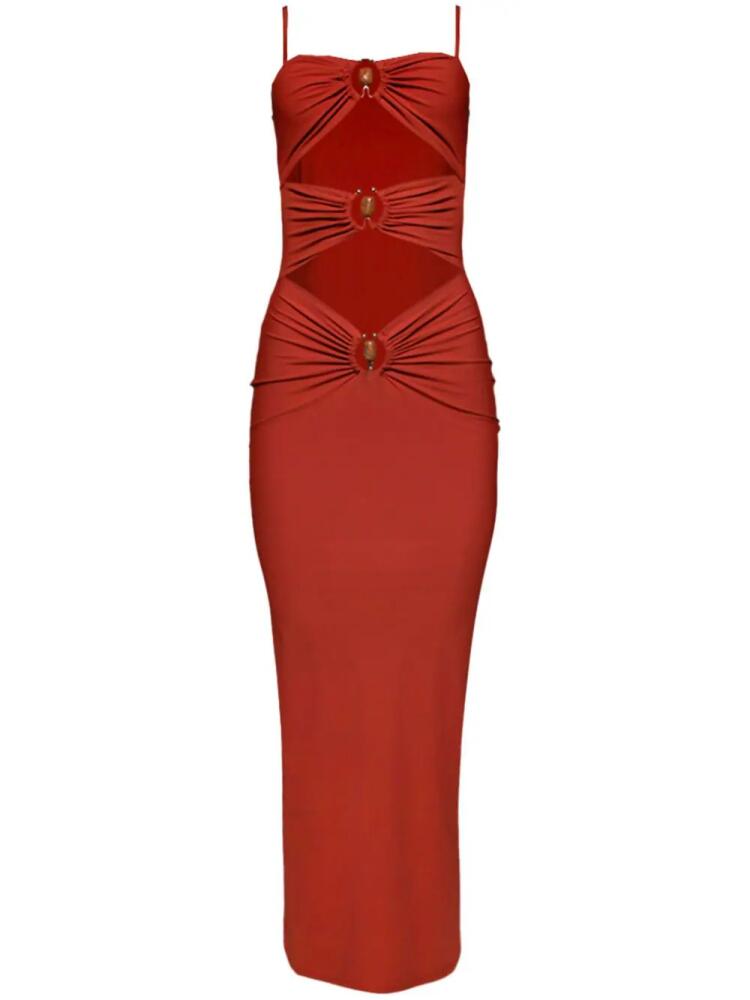 Christopher Esber Crystal Orbit cut-out column dress - Red Cover