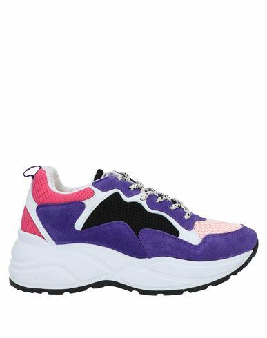 Gaëlle Paris Woman Sneakers Purple Soft Leather, Textile fibers Cover