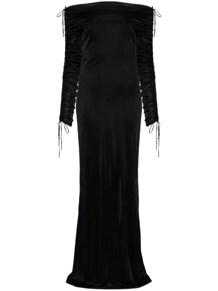 Atlein off-shoulder ruched gown - Black Cover