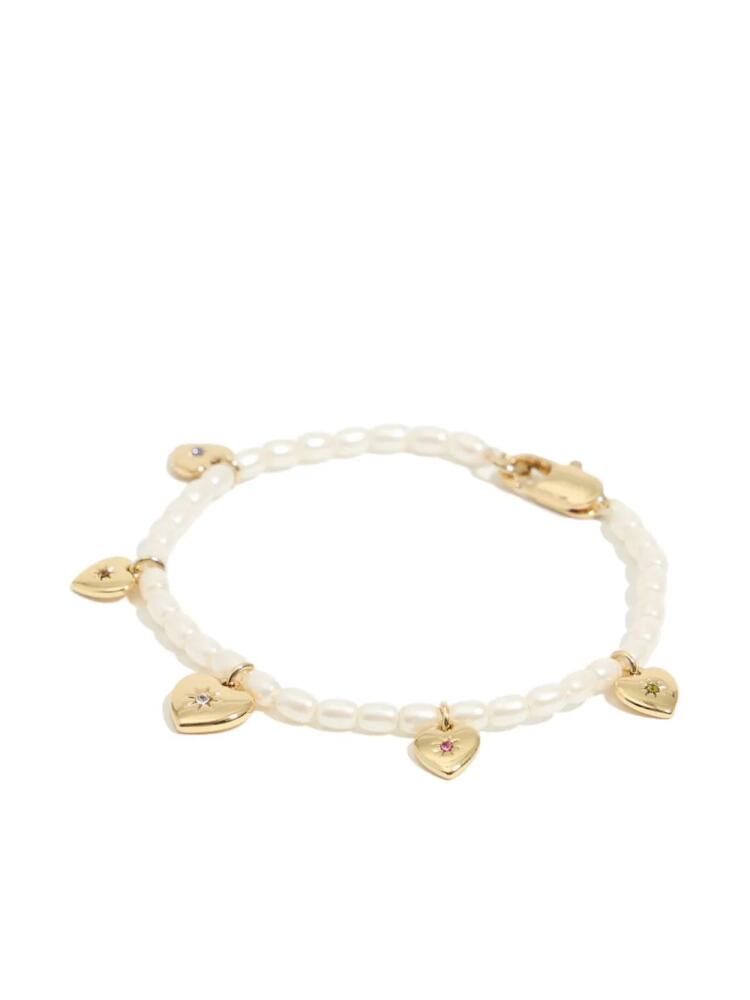 Bimba y Lola heart-charm pearl bracelet - White Cover