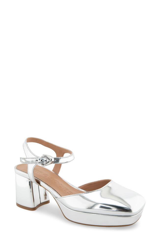 Aerosoles Soir Platform Pump in Silver Mirror Metallic Cover