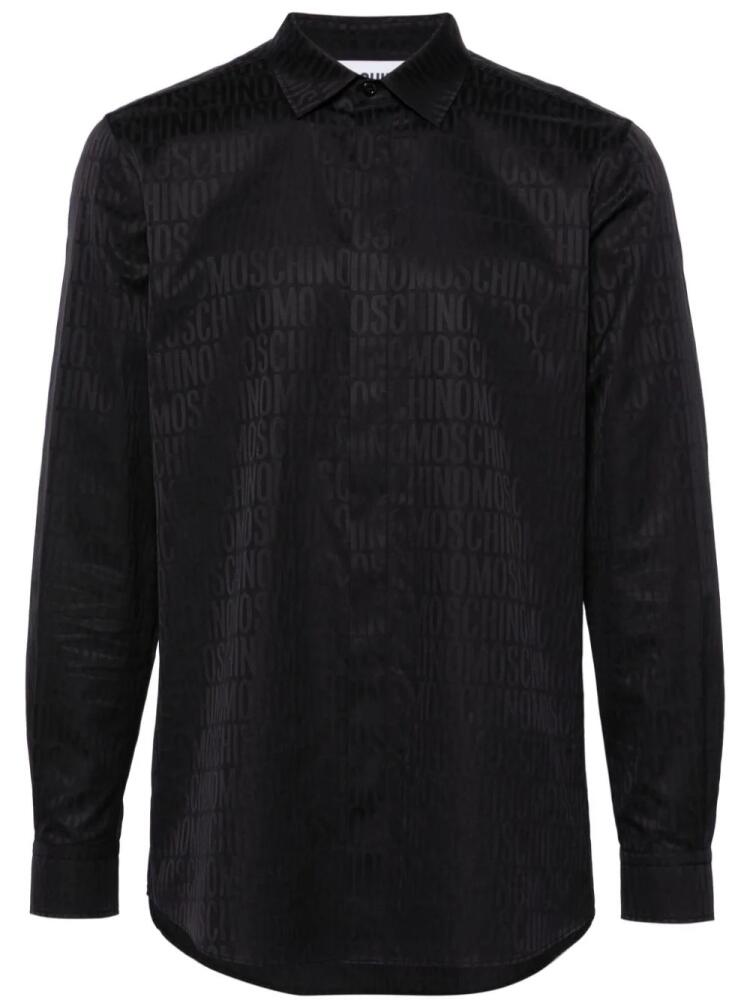 Moschino logo-jacquard cotton shirt - Black Cover