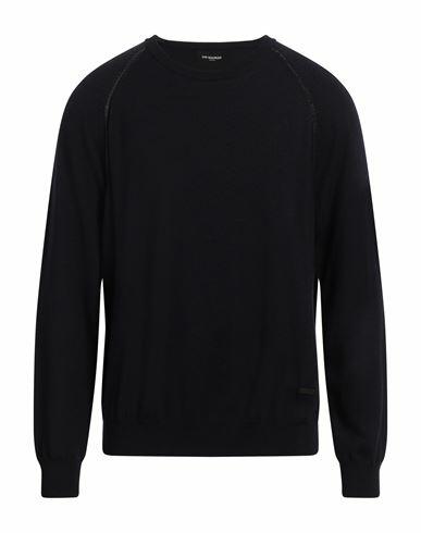 The Kooples Man Sweater Navy blue Merino Wool, Lambskin Cover