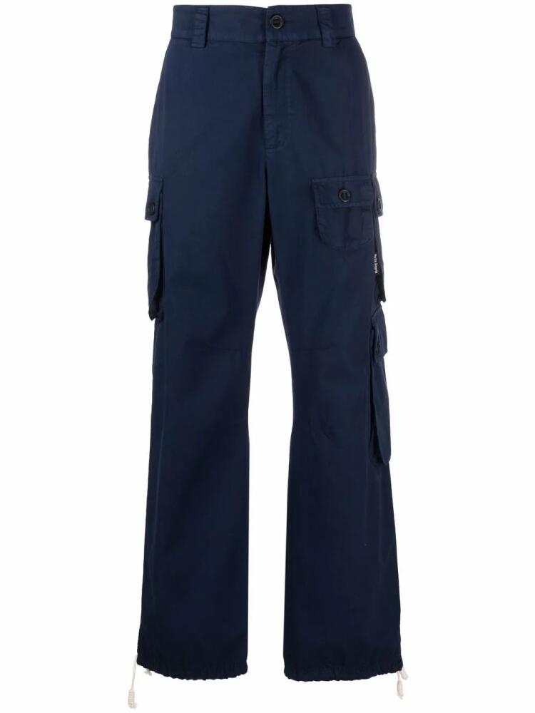 Palm Angels straight-leg cargo trousers - Blue Cover