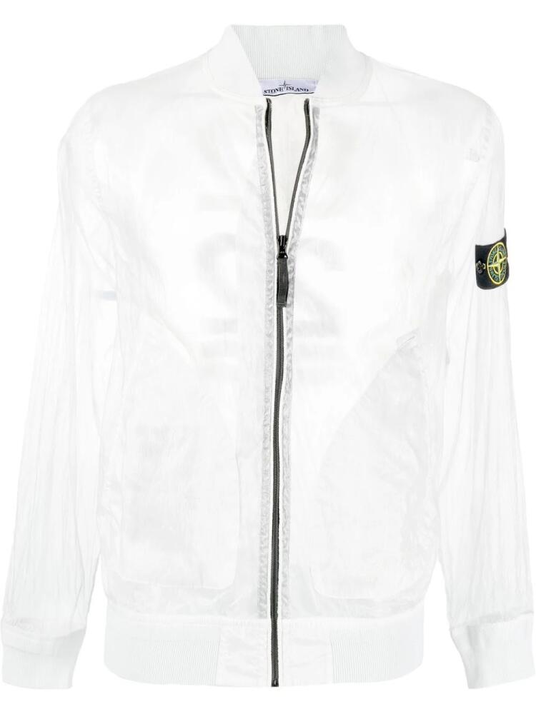 Stone Island lightweight sheer bomber jacket - White Cover