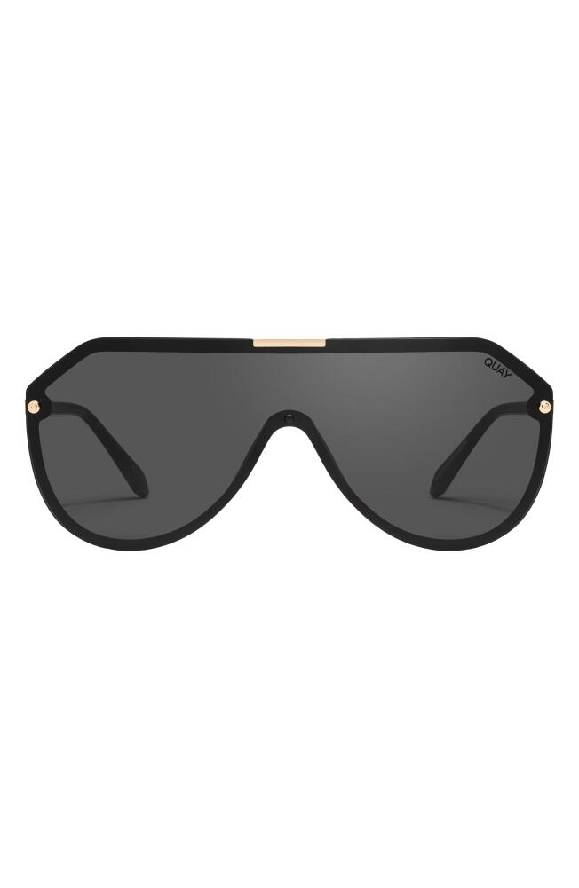 Quay Australia Show Biz 150mm Gradient Shield Sunglasses in Black/Black Cover