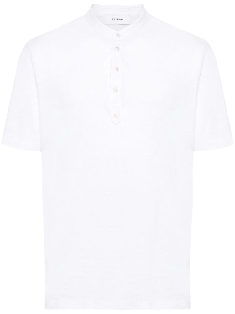 Lardini mock-neck linen T-shirt - White Cover