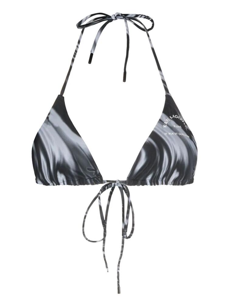 Karl Lagerfeld Rue St-Guillaume wraparound bikini top - Black Cover