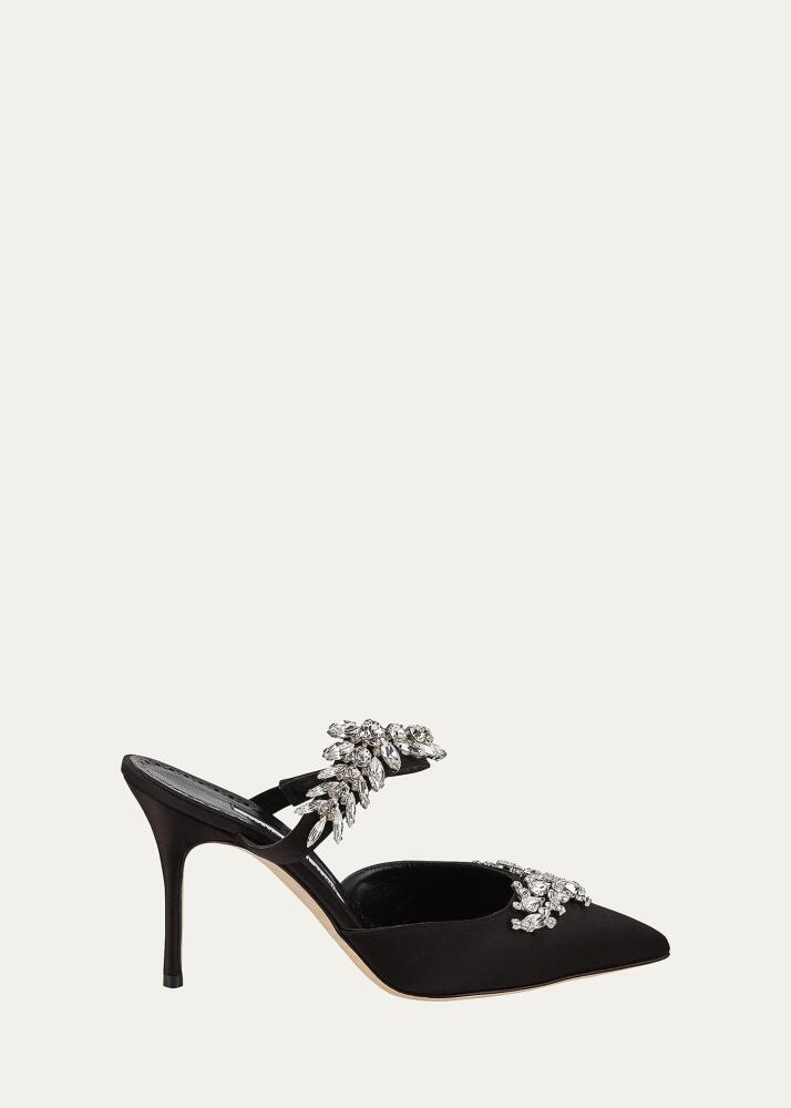 Manolo Blahnik Lurum Crystal-Embellished Mules Cover