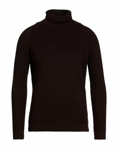 Stilosophy Man Turtleneck Dark brown Acrylic, Wool Cover