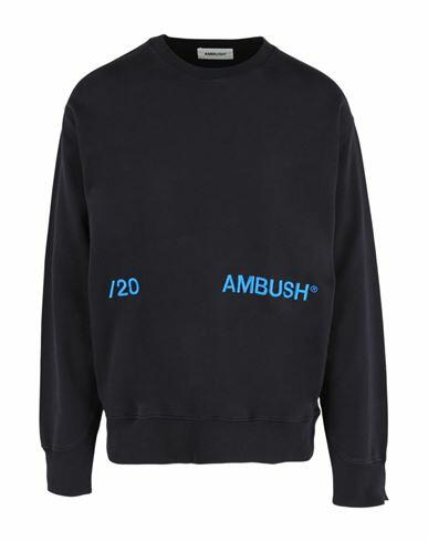 Ambush Embroidered Logo Sweatshirt Man Sweatshirt Blue Cotton Cover