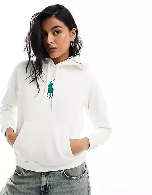 Polo Ralph Lauren hoodie with large chest logo in white Cover