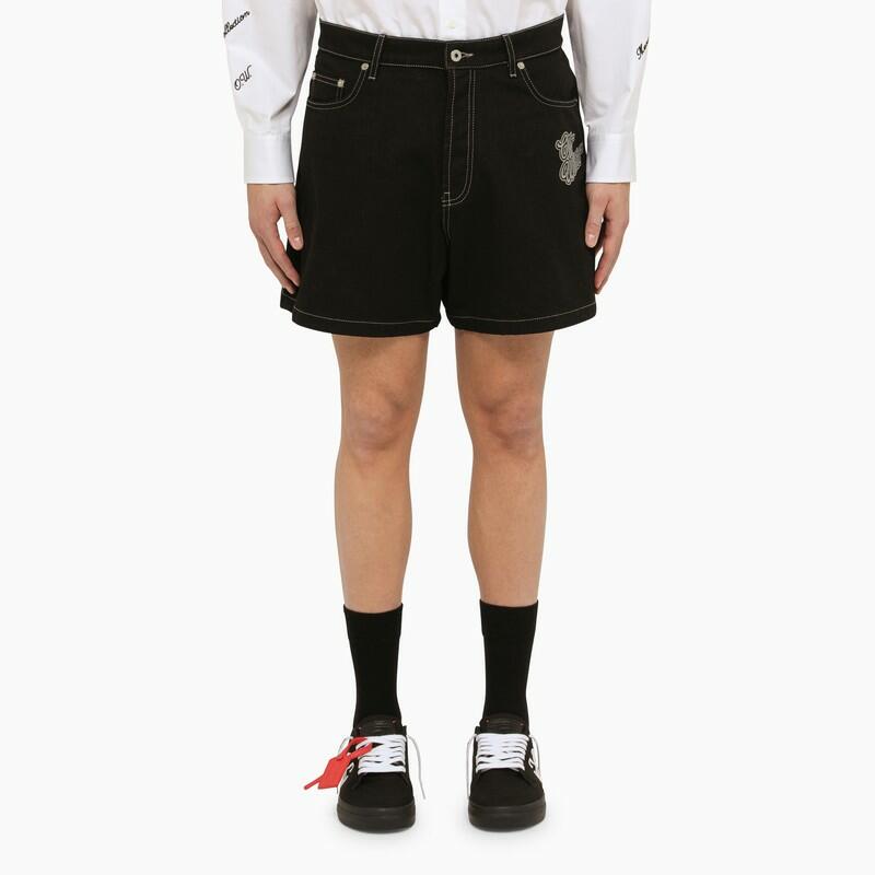 Off-White™ Black cotton short with logo Cover