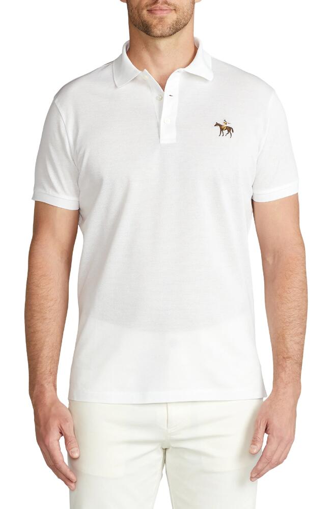 Ralph Lauren Purple Label Embroidered Standing Horse Cotton Piqué Polo in Classic White Cover