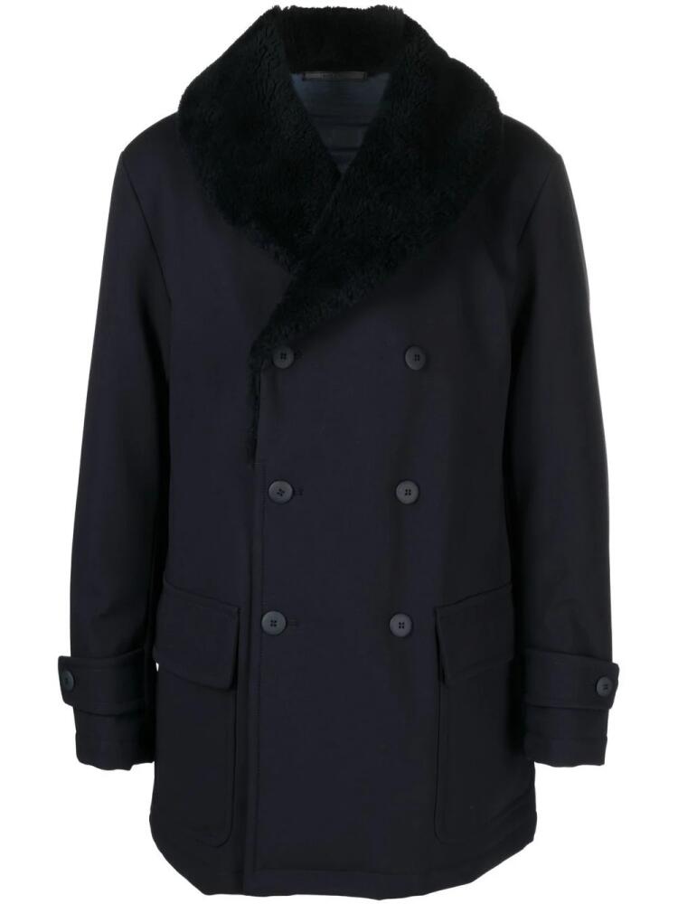 Giorgio Armani shawl-collar double-breasted coat - Blue Cover