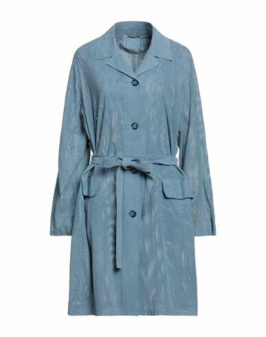 Desa 1972 Woman Overcoat & Trench Coat Light blue Soft Leather Cover