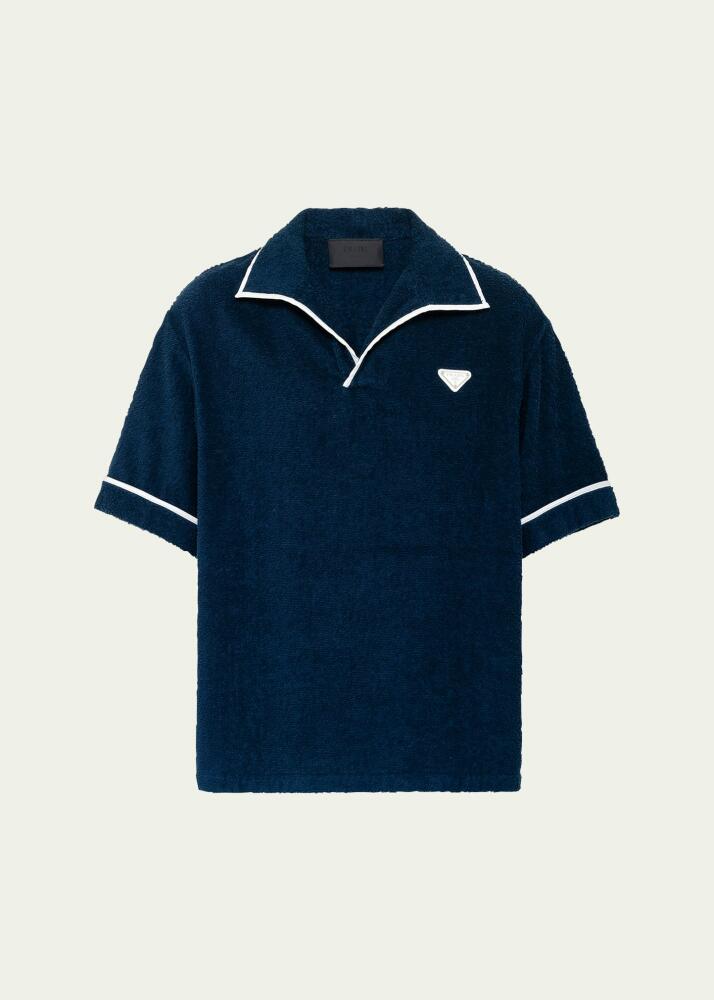 Prada Men's Cotton Terry Polo Shirt Cover