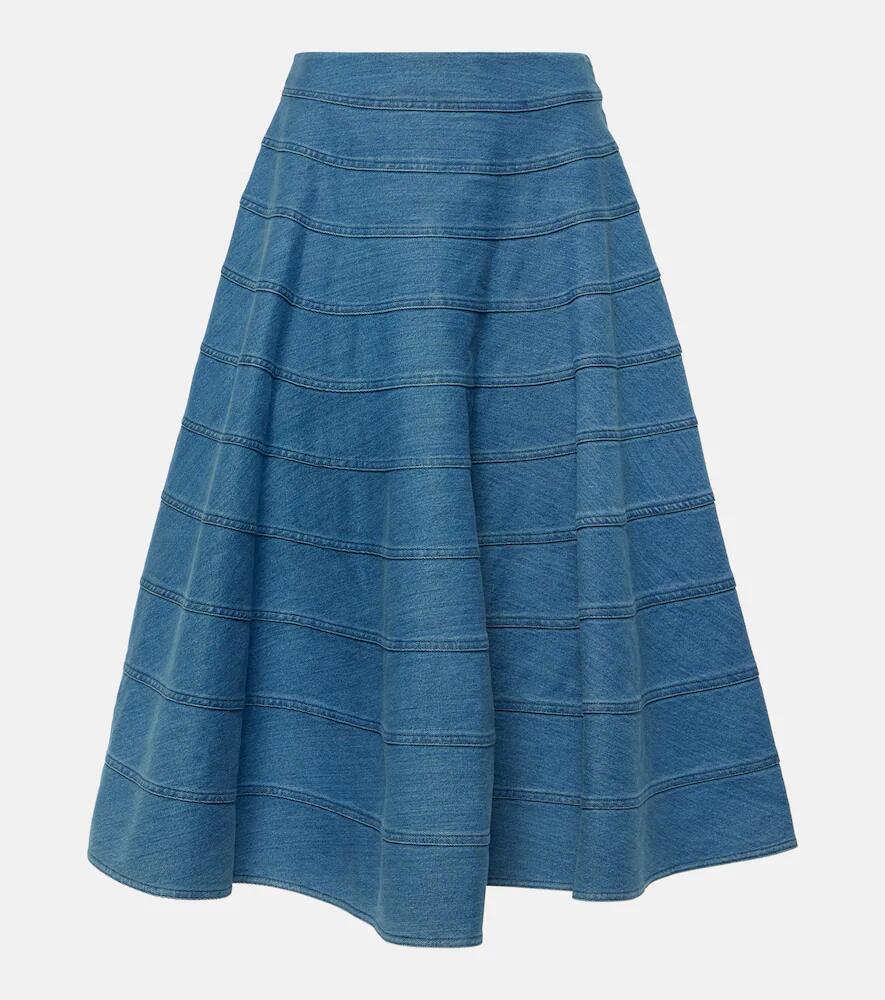 Altuzarra Grace paneled denim midi skirt Cover