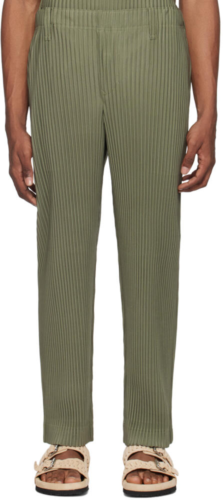 HOMME PLISSÉ ISSEY MIYAKE Green Color Pleats Trousers Cover