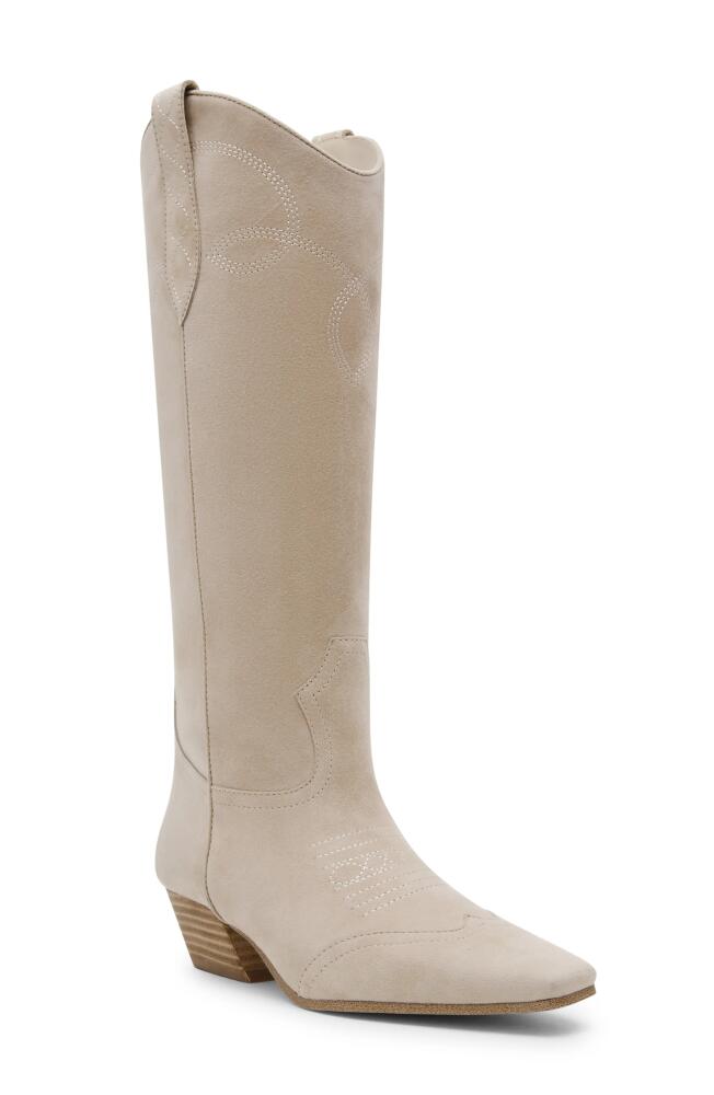 Steve Madden Dollie Western Boot in Sand Suede Cover