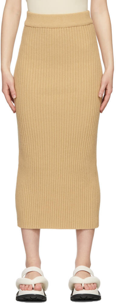 LVIR Beige Knit Long Skirt Cover