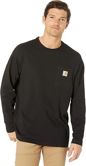 Carhartt Force Relaxed Fit Midweight Long Sleeve Pocket Tee (Black) Men's Clothing Cover