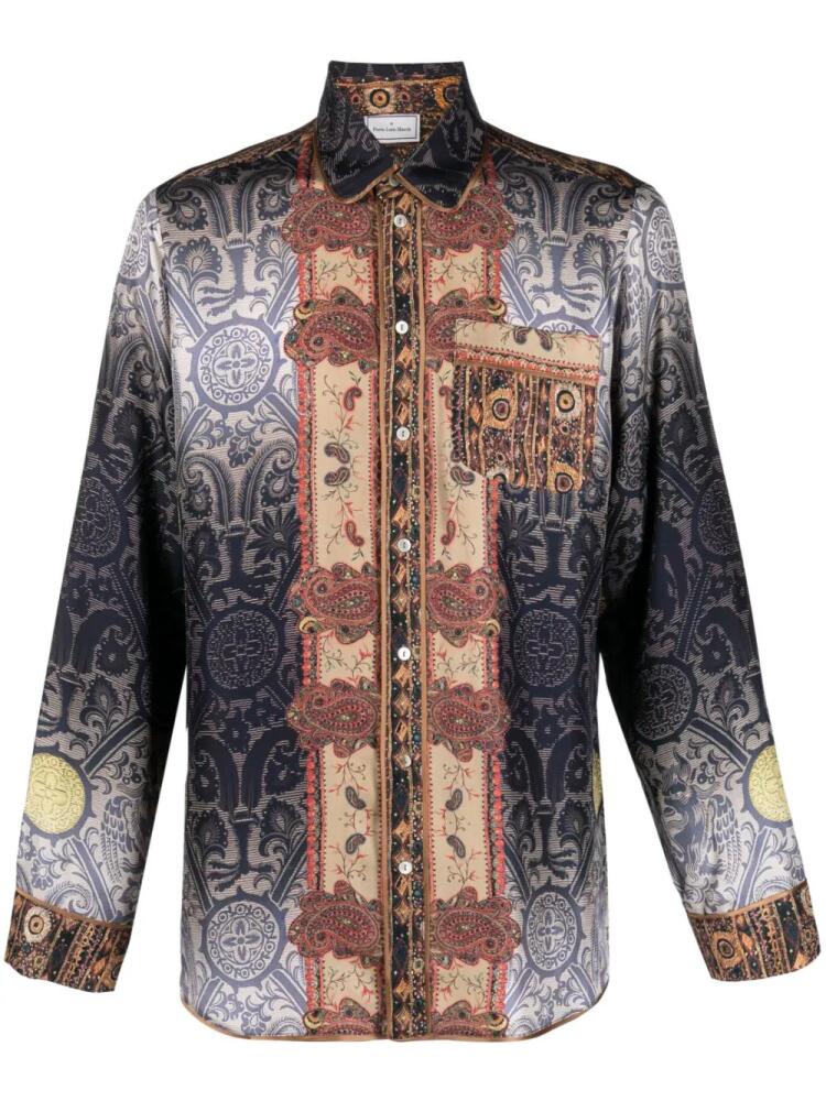 Pierre-Louis Mascia paisley-print silk shirt - Blue Cover