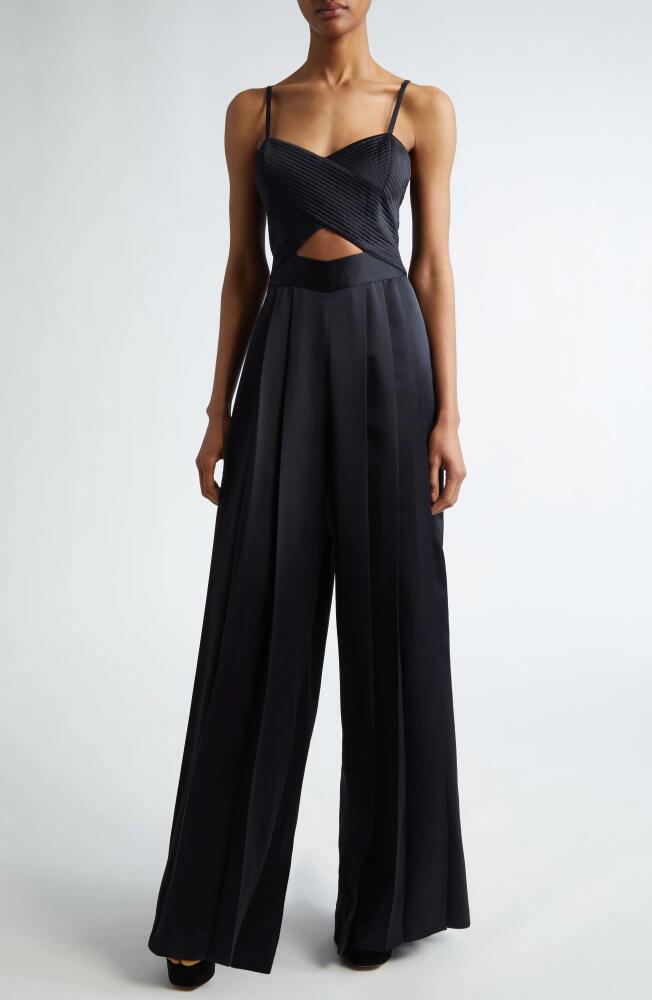 Ramy Brook Malissa Cutout Waist Wide Leg Jumpsuit in Black Cover