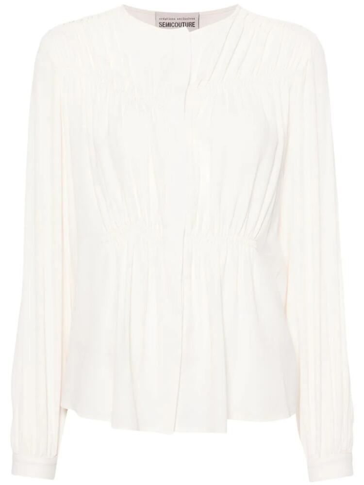 Semicouture pleat-detail blouse - Neutrals Cover