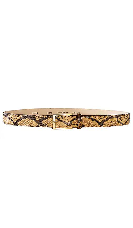 AUREUM Snake Embossed Belt in Brown Cover