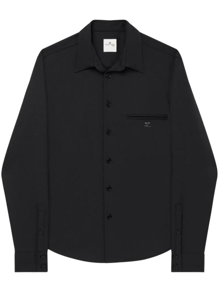 Courrèges one pocket twill shirt - Black Cover