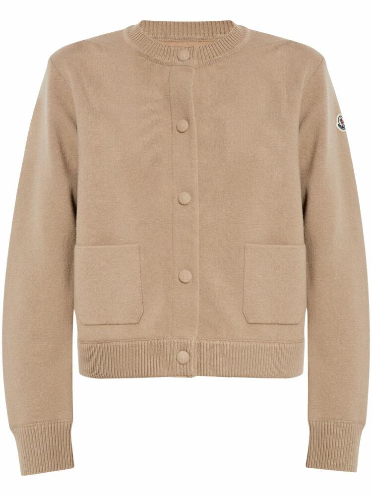 Moncler padded wool cardigan - Neutrals Cover